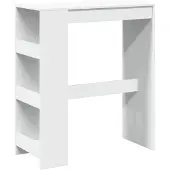 vidaXL Barkruk met plank, wit, 90x40x103,5 cm, houtvezel