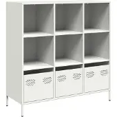 vidaXL Hoge kast 101,5x39x103,5 cm staal wit