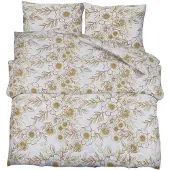 vidaXL Dekbedovertrekset 155x220 cm katoen wit en bruin