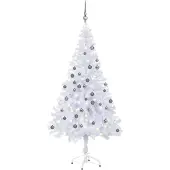 vidaXL Kunstkerstboom met verlichting en kerstballen 620 takken 180 cm