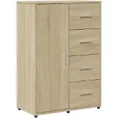 DKD Home Decor Dressoir 60x31x84 cm bewerkt hout sonoma eikenkleurig