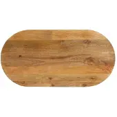 vidaXL Tafelblad ovaal 100x40x2,5 cm massief mangohout