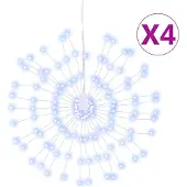 vidaXL Kerstverlichting vuurwerk 4 st 140 koudwitte LED's 17 cm