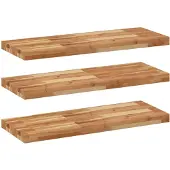 vidaXL Wandschappen 3 st zwevend olieafwerking 80x30x4 cm acaciahout