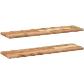 vidaXL Wandschappen 2 st zwevend olieafwerking 100x20x2 cm acaciahout