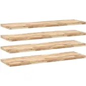 vidaXL Wandschappen 4 st zwevend 120x40x4 cm onbehandeld acaciahout