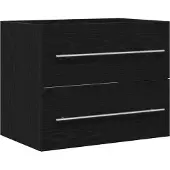 vidaXL Wastafelkast 60x38,5x48 cm spaanplaat zwart eikenkleurig