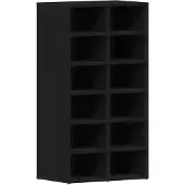 vidaXL Schoenenrek 54x34x100,5 cm spaanplaat zwart eikenkleurig