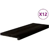 vidaXL Traptreden 12 st 70x25x2 cm massief eikenhout bruin-zwart