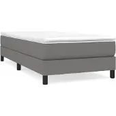 vidaXL Boxspring bed 90x200 cm stof donkergrijs