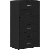 vidaXL Dressoir met 6 lades 50x34x96 cm spaanplaat zwart eikenkleurig