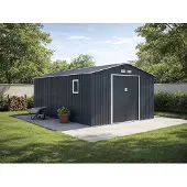 Vente-unique Metalen tuinhuisje in gegalvaniseerd staal grijs 15,35 m² - ARCHER