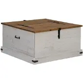 vidaXL Opbergkist HALDEN wit 91x91x47 cm massief grenenhout
