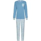 Pastunette Pyjama 'Blue Cottage' blauw / offwhite