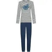 Pastunette Pyjama 'Nordic Bloom' donkerblauw / offwhite