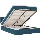 vidaXL Ottoman bed met matras en LED's 140x200cm fluweel donkerblauw