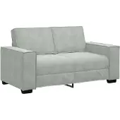 vidaXL Tweezitsbank 160x78x84 cm fluweel lichtgrijs