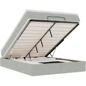 vidaXL Ottoman bed met matras 140x200cm fluweel lichtgrijs