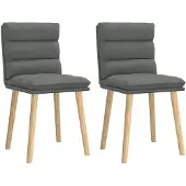 vidaXL Eetkamerstoelen 2 st stof donkergrijs