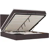 vidaXL Ottoman bed met matrassen 200x200cm stof donkerbruin