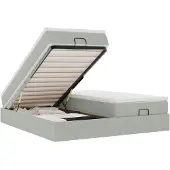 vidaXL Ottoman bed met matrassen 200x200cm fluweel lichtgrijs