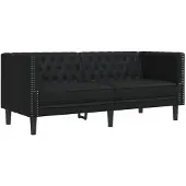 vidaXL Tweezitsbank Chesterfield-stijl kunstleer zwart