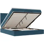 vidaXL Ottoman bed met matrassen 160x200cm fluweel donkerblauw