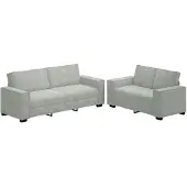 vidaXL 2-delige Loungeset met kussens fluweel lichtgrijs