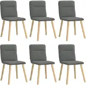 vidaXL Eetkamerstoelen 6 st stof donkergrijs