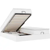 vidaXL Ottoman bed met matrassen 180x200cm kunstleer wit