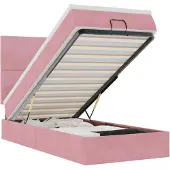 vidaXL Ottoman bed met matrassen 90x200cm fluweel roze