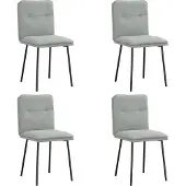vidaXL Eetkamerstoelen 4 st fluweel lichtgrijs