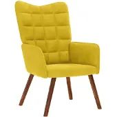 vidaXL Relaxstoel fluweel geel