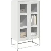 vidaXL Hoge kast, wit, 68x39x123 cm, staal
