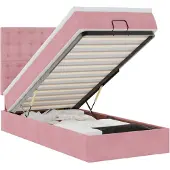 vidaXL Ottoman bed met matrassen en LED's 80x200cm fluweel roze