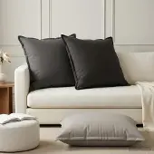 vidaXL Kussensloop 6 st HOUTEN Antraciet 80 x 80 cm Polyester