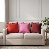 vidaXL Kussensloop 6 st HOUTEN Rood 40 x 40 cm Polyester