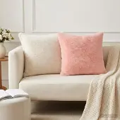 vidaXL Kussensloop 12 st HOUTEN Roze 50 x 50 cm Nep Konijnenbont