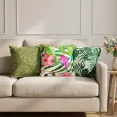 vidaXL Kussensloop 12 st HOUTEN Blad Design 40 x 40 cm Polyester
