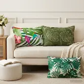 vidaXL Kussensloop 6 st HOUTEN Blad Design 50 x 80 cm Polyester