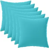 vidaXL Kussensloop 6 st HEERLEN Turquoise 30 x 30 cm Polyester