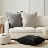 vidaXL Kussensloop 6 st HOUTEN Donkergrijs 70 x 70 cm Chenille Stof