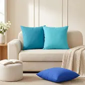 vidaXL Kussensloop 2 pcs HEERLEN Turquoise 45 x 45 cm Polyester