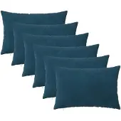 vidaXL Kussensloop 6 pcs HEERLEN Blauw 30 x 50 cm Fluweel