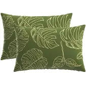 vidaXL Kussensloop 2 st HEERLEN Blad Design 50 x 80 cm Polyester