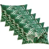 vidaXL Kussensloop 6 st HEERLEN Bladpatroon 50 x 70 cm Polyester