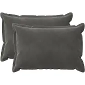 vidaXL Kussensloop 2 pcs HOUTEN Donkergrijs 40 x 60 cm Fluweel