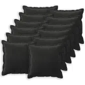 vidaXL Kussensloop 12 pcs HOUTEN Zwart 40 x 40 cm Fluweel