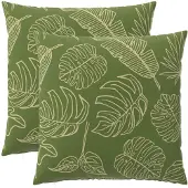 vidaXL Kussensloop 2 st HEERLEN Blad Design 60 x 60 cm Polyester