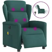 vidaXL Massagestoel elektrisch verstelbaar stof donkergroen